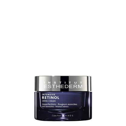 Face cream Esthederm Intensive Retinol Crème 50ml in a dark blue glass jar with a silver lid on Tampa Home & Garden Store