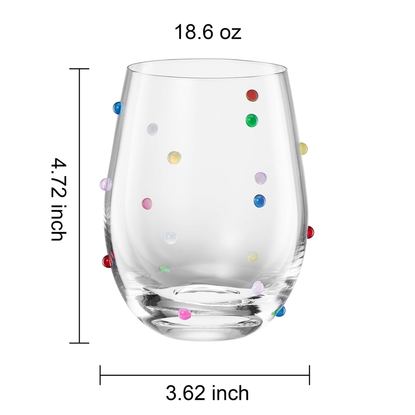 Khen Confetti Stemless Wine Glasses Set of Two