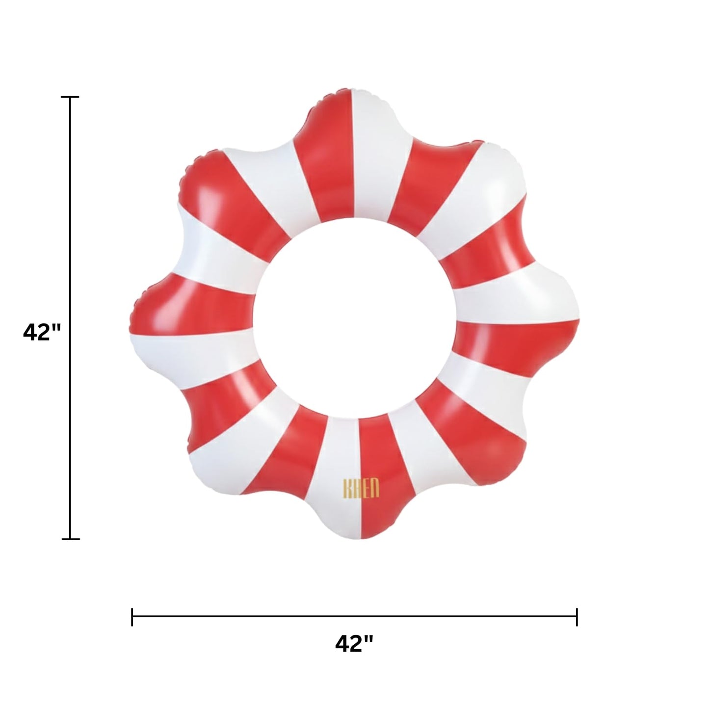 Amalfi Scalloped Pool Float Ring in Red And White