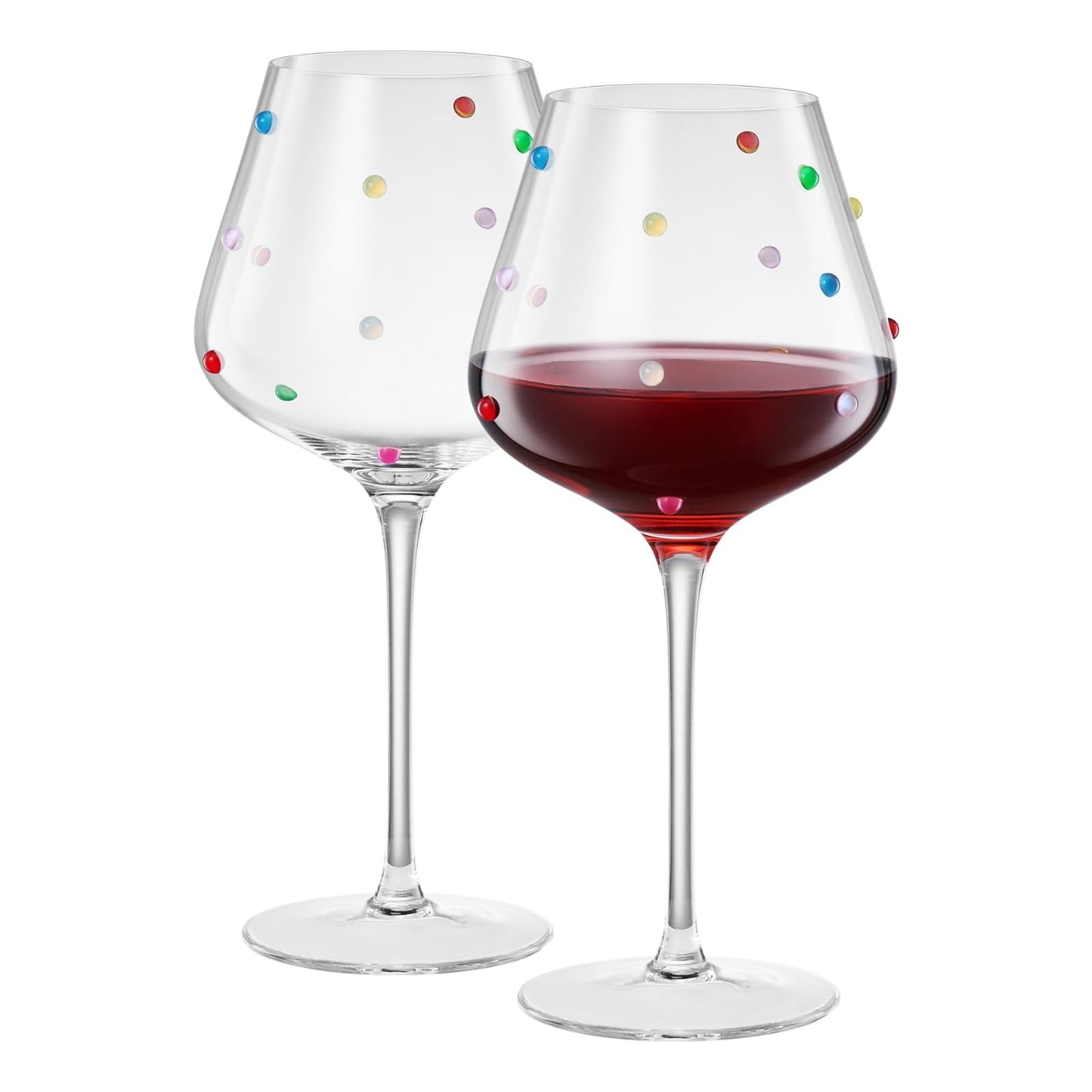 Khen Confetti Stemmed Wine Glasses Set of 2