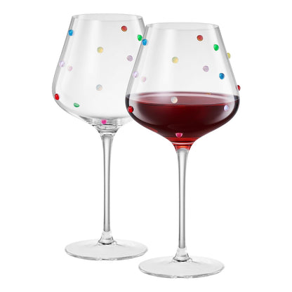 Khen Confetti Stemmed Wine Glasses Set of 2