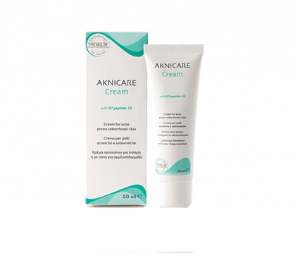 Aknicare Cream sunscreen tube beside its white teal-accent box, 50 ml Beauty Care Bag on Tampa Home & Garden Store