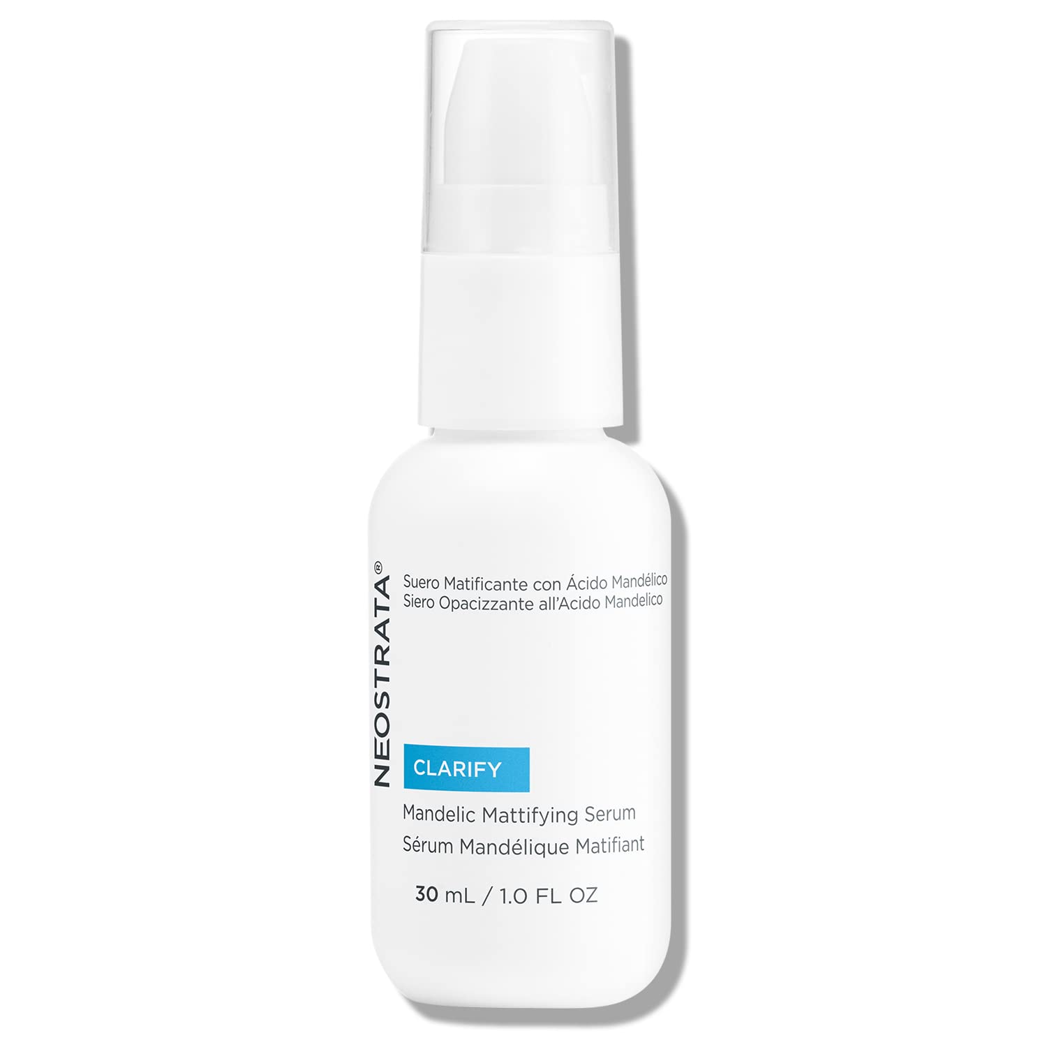 Neostrata Clarify Mandelic Mattifying Serum pump bottle, white with CLARIFY label 30 ml on Tampa Home & Garden Store