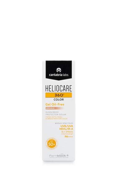 Cantabria Labs Heliocare 360 Gel Oil-Free Bronze SPF 50 sunscreen box on Tampa Home & Garden Store
