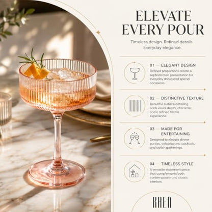 Madrid Acrylic Champagne Coupe Glassware Set of 6