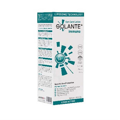 Solante Immuna sunscreen box SPF 50+ water resistant fragrance free 5.07 oz Beauty Care Bag on Tampa Home & Garden Store
