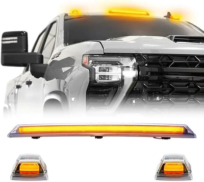 GMC Chevy HD smoked white amber LED roof cab lights exterior lighting AutoLEDTech.com 1 set on Tampa Home & Garden Store