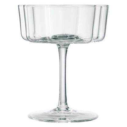 Flower Wave Cocktail Coupe and Glass Set Of 2