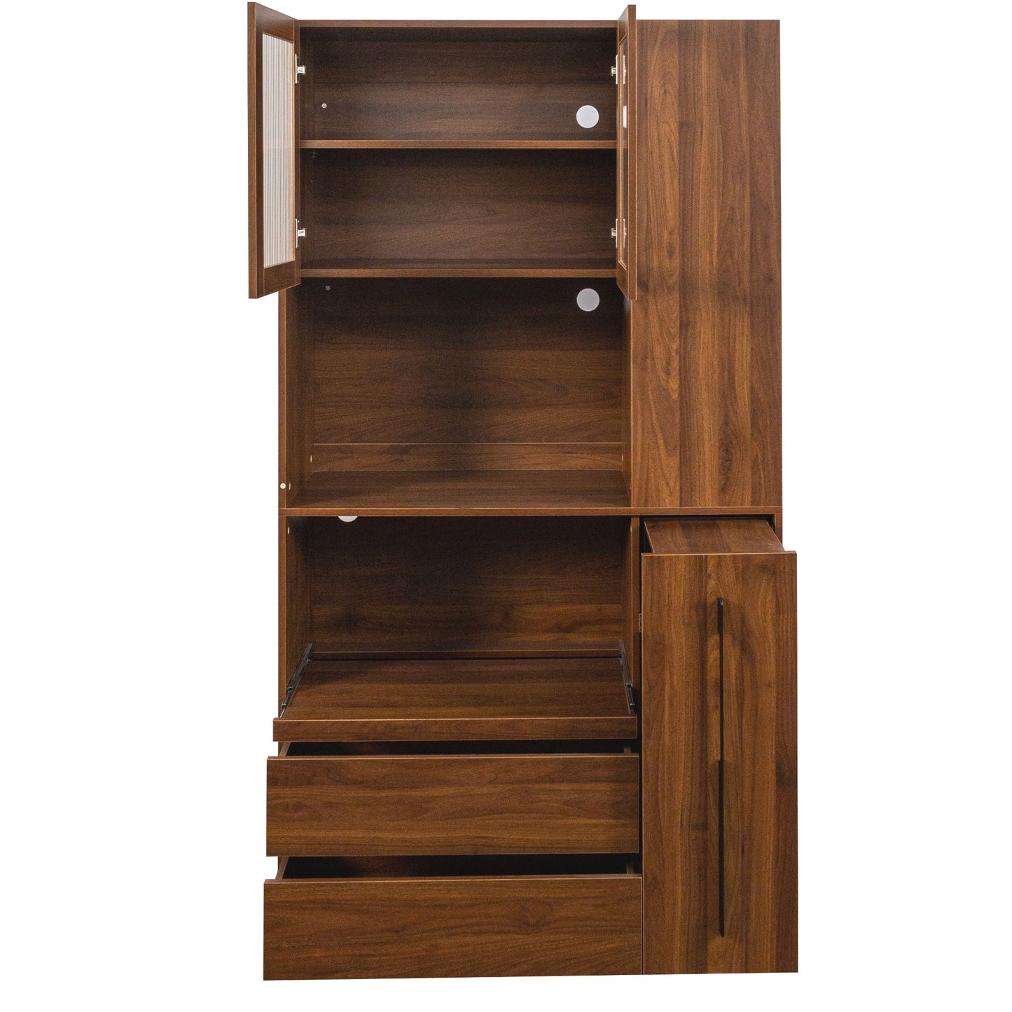 Tall Kitchen Pantry Cabinet and Microwave Stand
