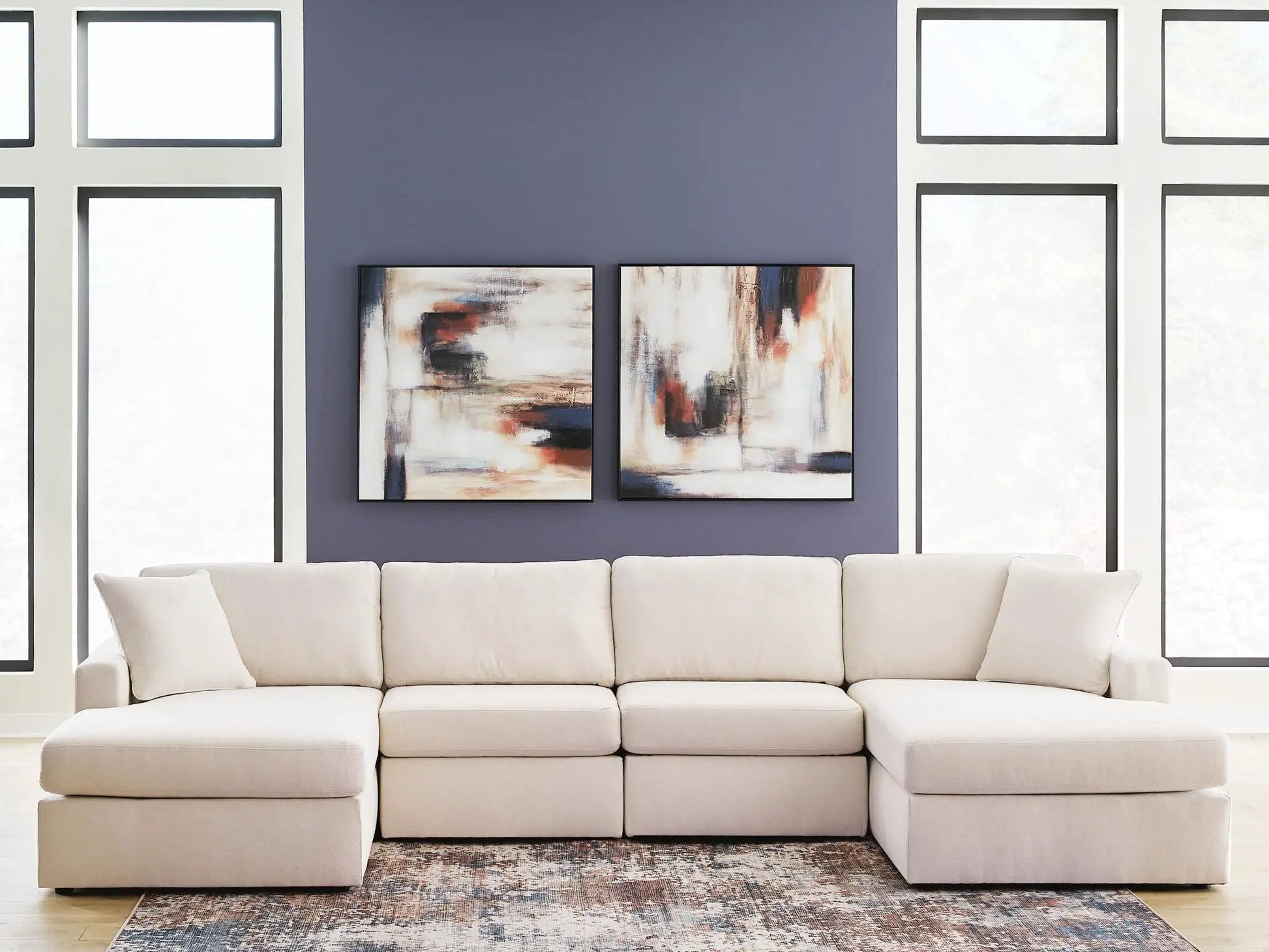 Modmax Oyster sectional by Unique Piece Furniture, stationary beige L-shaped sofa on Tampa Home & Garden Store