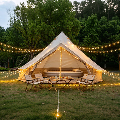 Oxford Bell Tent 13.1ft by GemGear, cream canvas with stove jack, family camping tent on Tampa Home & Garden Store