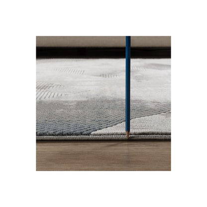 Gray modern area rug with 3D geometric texture by HouseOfZazla on Tampa Home & Garden Store