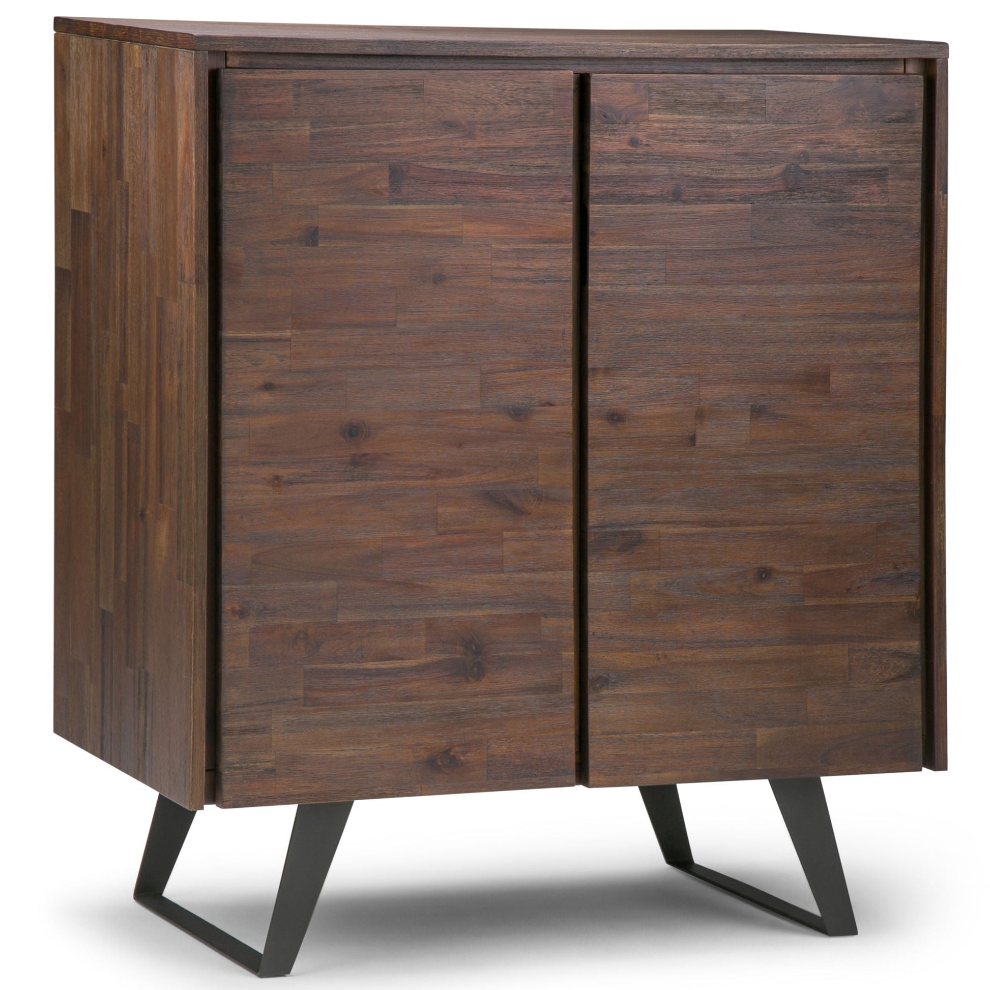 Lowry Medium Handcrafted Storage Cabinet, dark walnut finish, two-panel doors, HouseOfZazla on Tampa Home & Garden Store