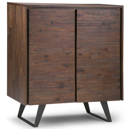 Lowry Medium Handcrafted Storage Cabinet, dark walnut finish, two-panel doors, HouseOfZazla on Tampa Home & Garden Store