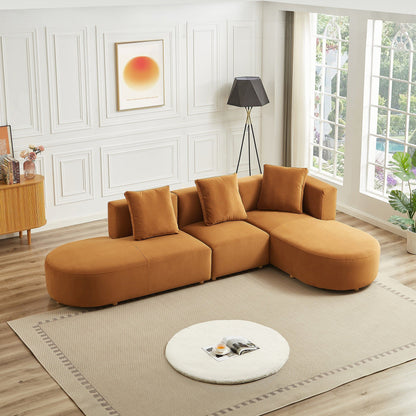 Light brown sectional sofa with plush cloud comfort, left-facing chaise, HouseOfZazla on Tampa Home & Garden Store