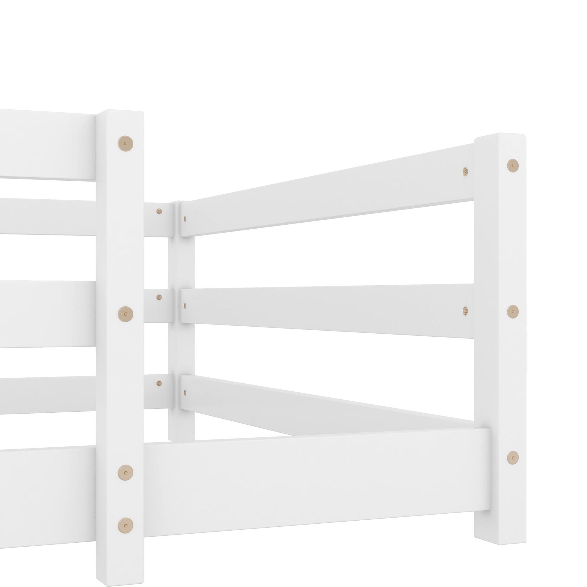 Twin Size Montessori Floor Bed With Fence White by HouseOfZazla panel bed on Tampa Home & Garden Store