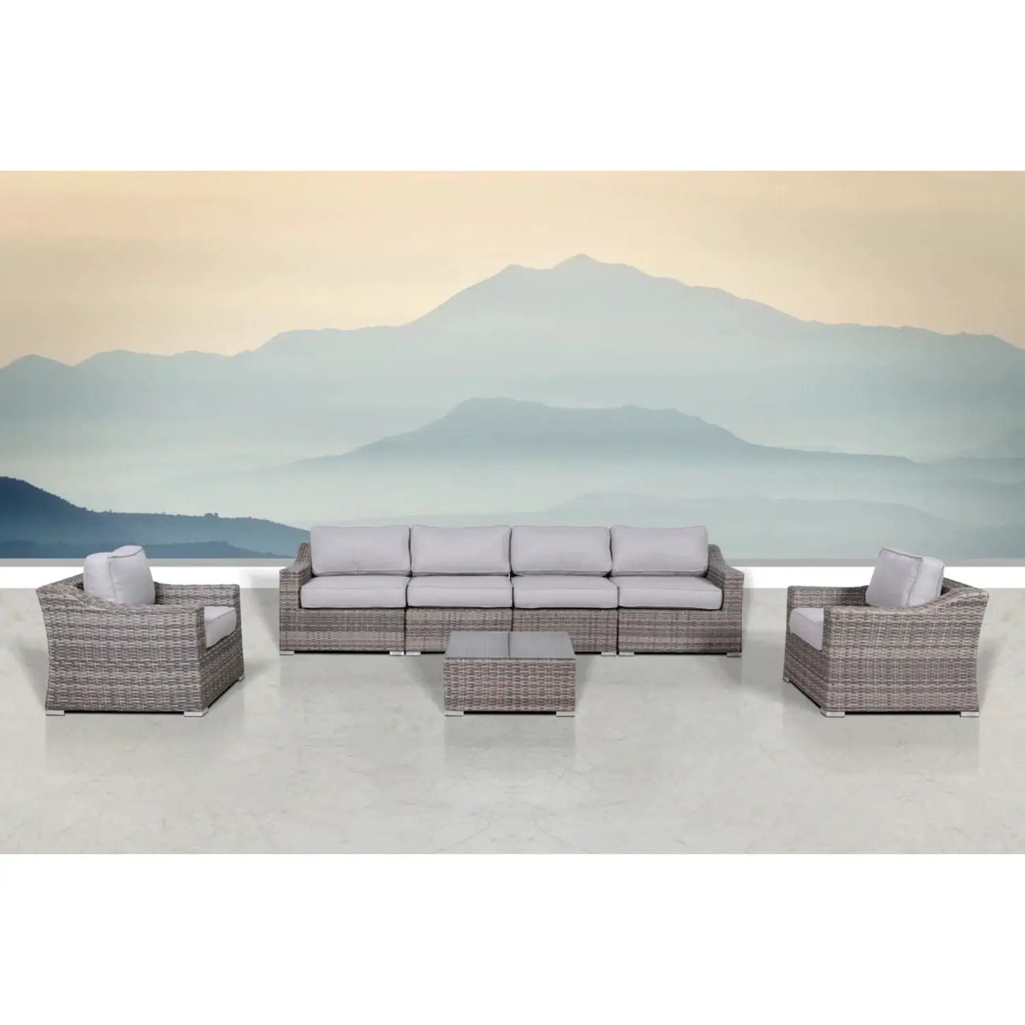 Outdoor Wicker Conversation Set With Cushions
