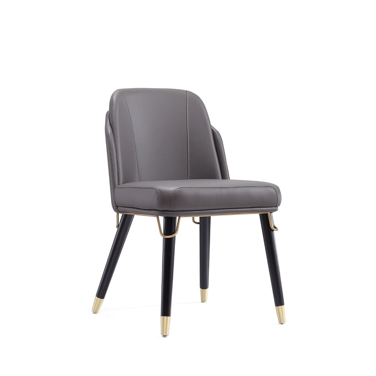 Estelle Dining Chair with metal accents dark gray faux leather seat by HouseOfZazla on Tampa Home & Garden Store