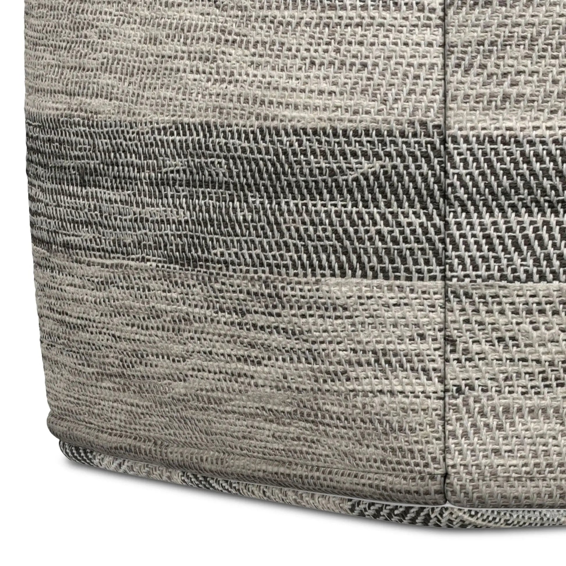 Clay square upholstered pouf in beige-gray woven fabric by Unique Piece Furniture on Tampa Home & Garden Store