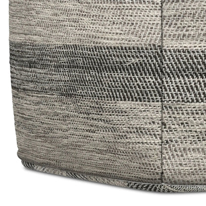 Clay square upholstered pouf in beige-gray woven fabric by Unique Piece Furniture on Tampa Home & Garden Store