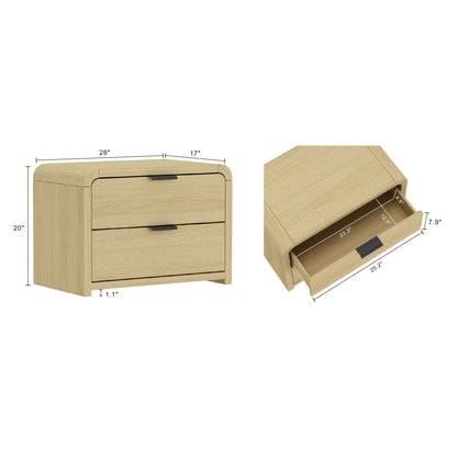Grace Nightstand with Two Drawers in light brown wood by HouseOfZazla on Tampa Home & Garden Store