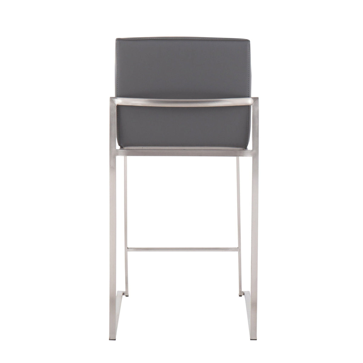 Contemporary High Back Counter Stool with Padded Backrest gray upholstery, HouseOfZazla on Tampa Home & Garden Store