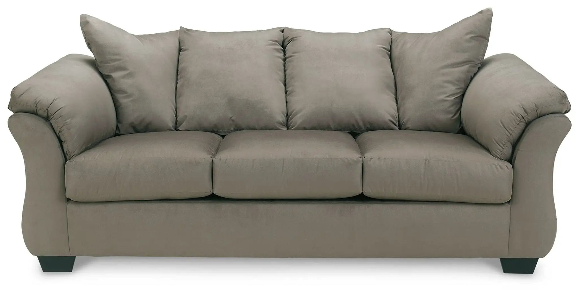 Darcy sofa by Unique Piece Furniture in taupe fabric with plush cushions, stationary on Tampa Home & Garden Store