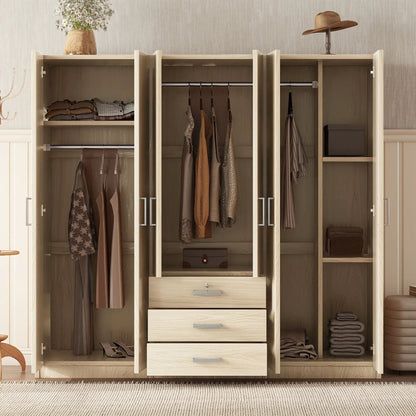 6 Doors Wardrobe Storage for Bedroom with Drawers