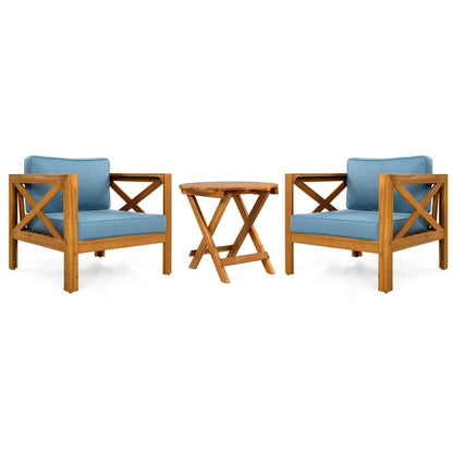Two Seat Patio And Outdoor Wood Conversation Set