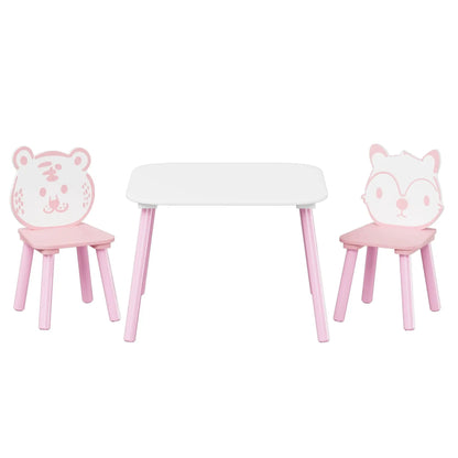 Table and chair set 3-piece pink and white animal-backrest chairs by Unique Piece Furniture on Tampa Home & Garden Store