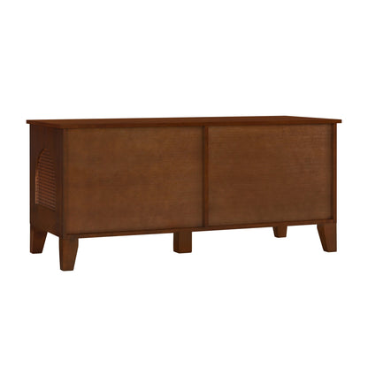 Lars indoor rattan decorated rubber wood dog crate cabinet warm brown by HouseOfZazla on Tampa Home & Garden Store