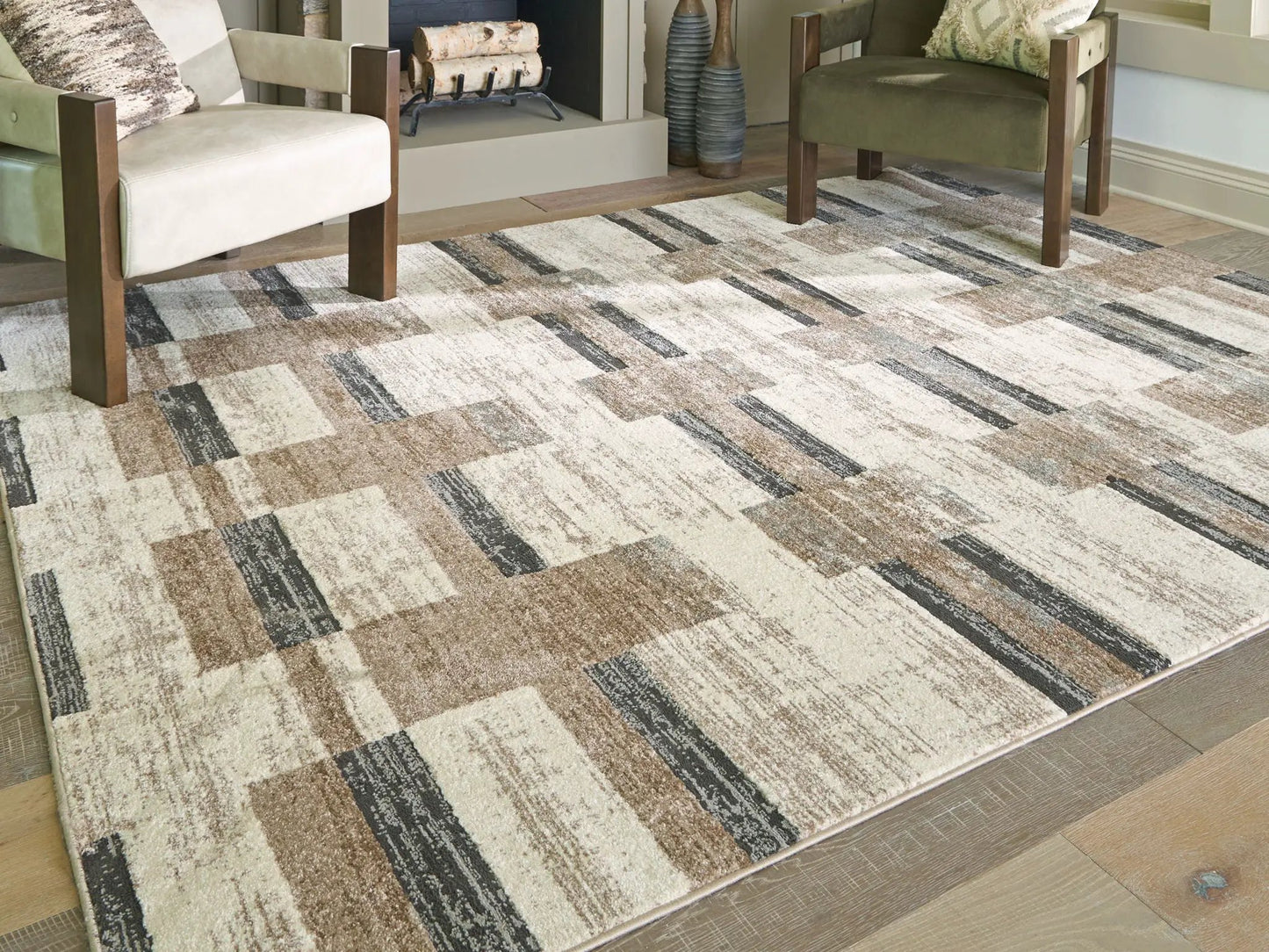 Alstone rug beige brown geometric area rug by Unique Piece Furniture on Tampa Home & Garden Store