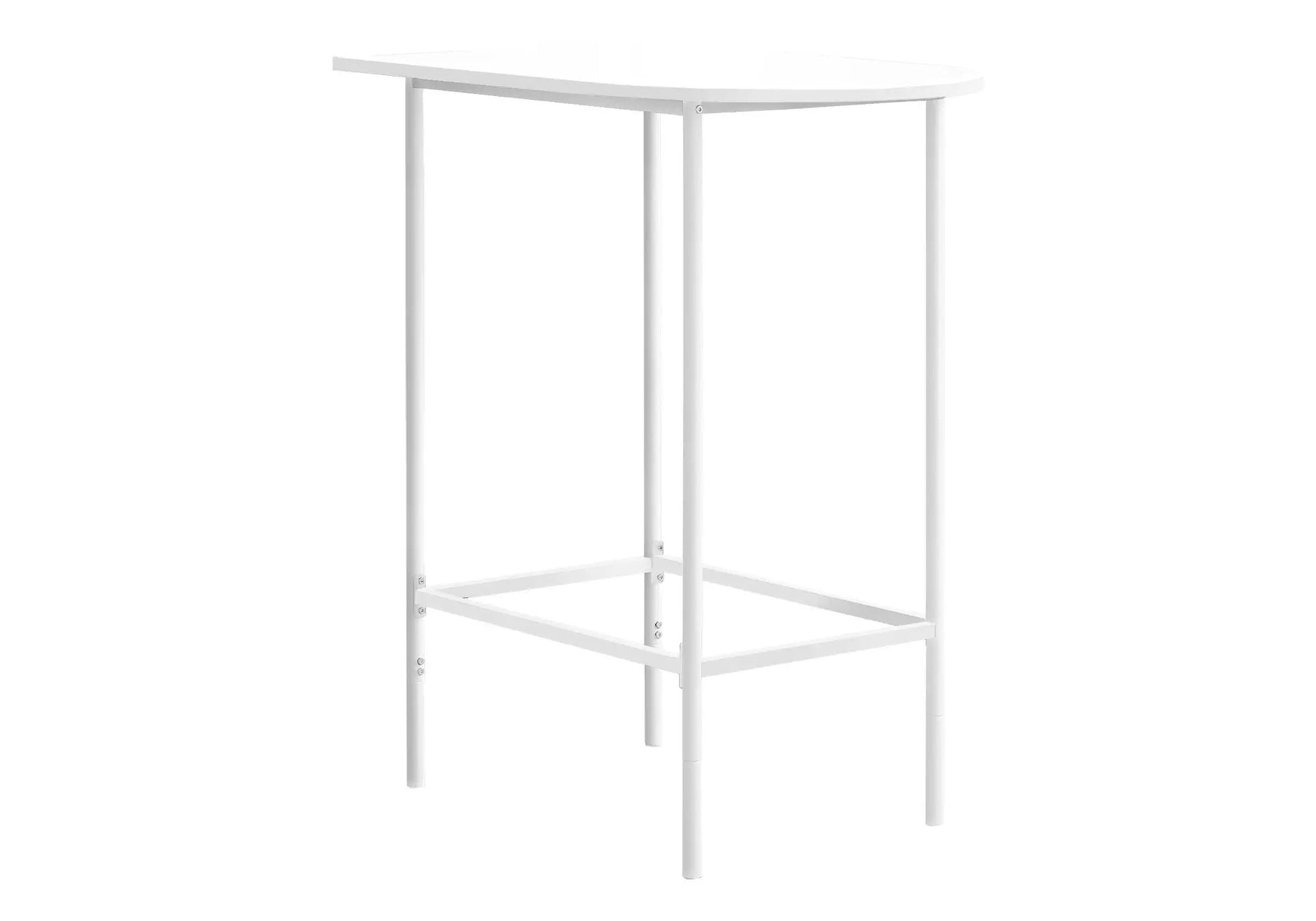 Home Bar Table bar-height white rectangular top with slim metal legs and crossbars on Tampa Home & Garden Store