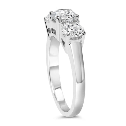 14K white gold lab-grown diamond 3-stone ring, 2.00 cttw, F-G VS1-VS2, size 7 on Tampa Home & Garden Store
