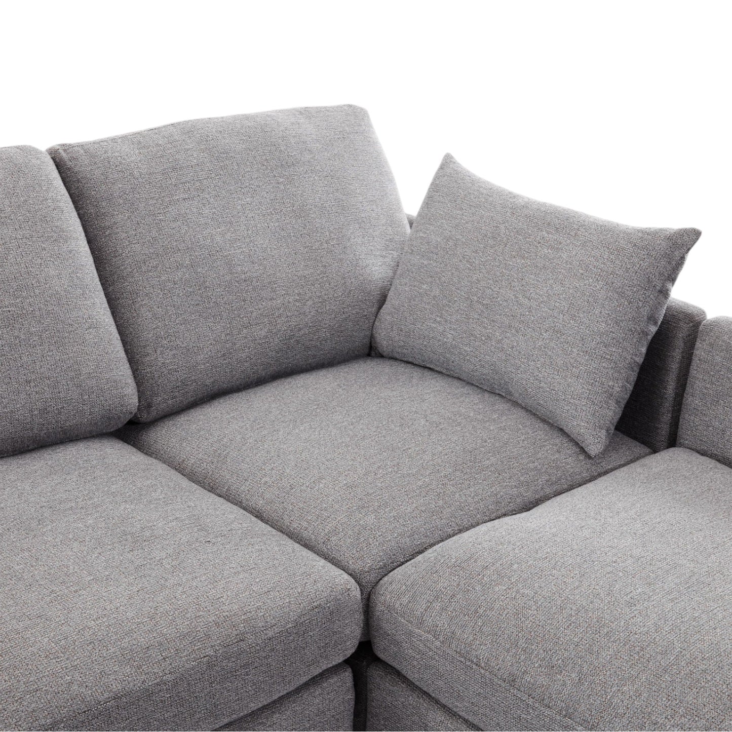 Modular sectional sofa cushions in gray fabric, 2-piece living room set by HouseOfZazla on Tampa Home & Garden Store