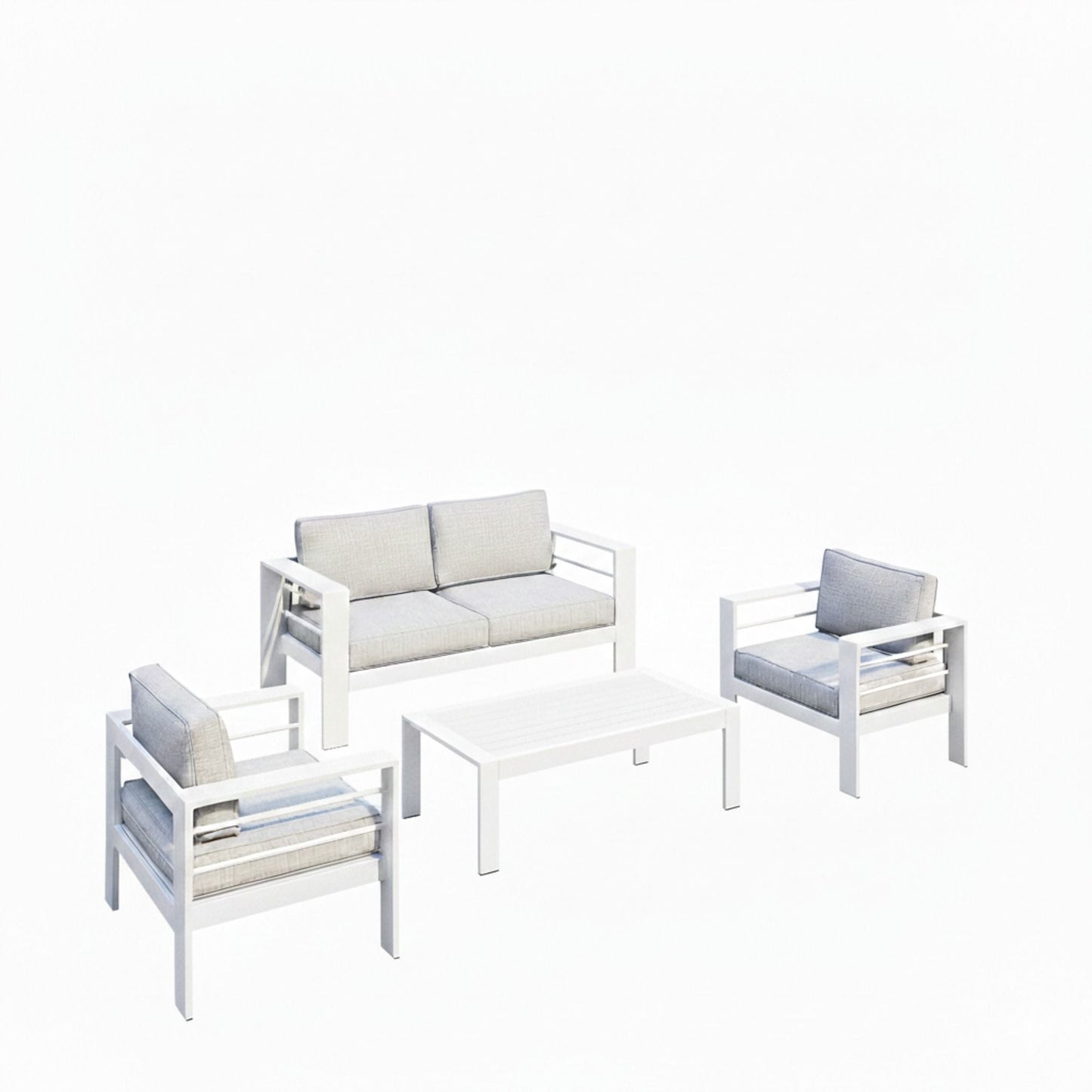 Outdoor Iron Patio Set With The Thick Cushions