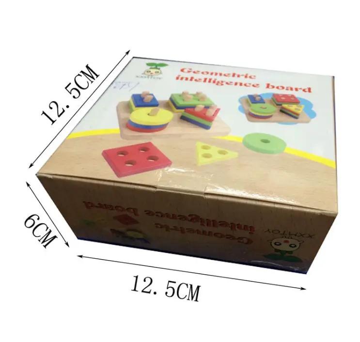 Wooden geometric puzzle toy set with colorful stackable shapes for babies by FLIPSTYLEZLLC on Tampa Home & Garden Store