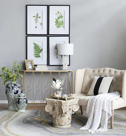 Botanical and Fern Wall Art Set of 4 White Black