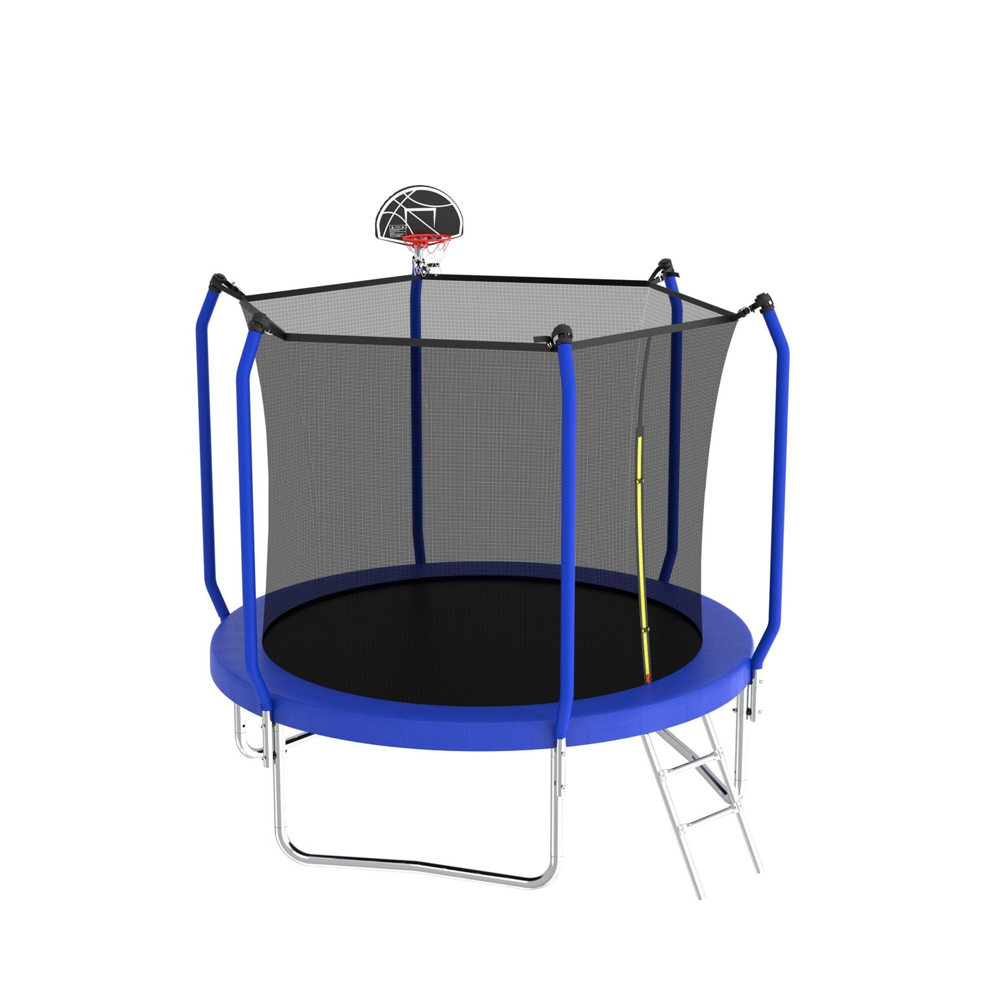 Outdoor Backyard Trampoline and Basketball Hoop