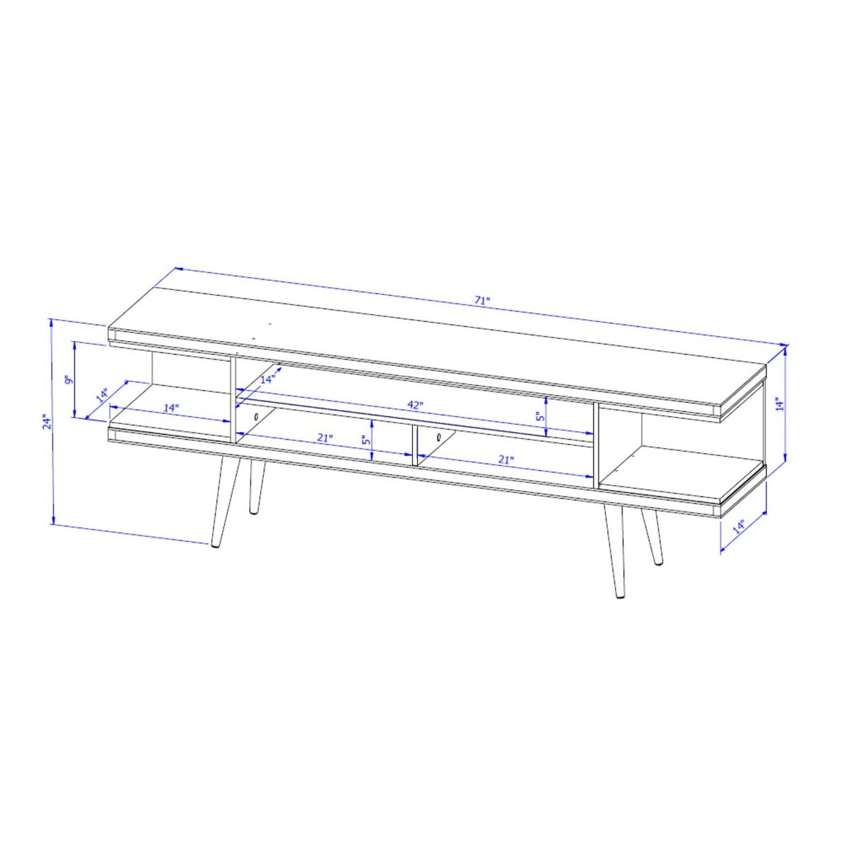 Mid-Century Modern TV Stand with Adjustable Storage in white by HouseOfZazla on Tampa Home & Garden Store