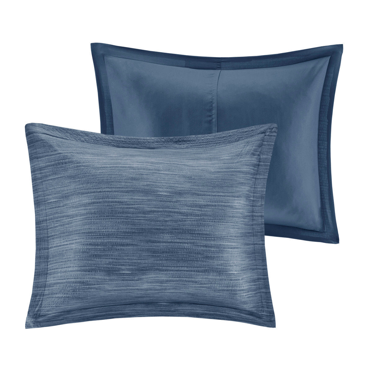 7 Piece Printed Seersucker Comforter Set Navy