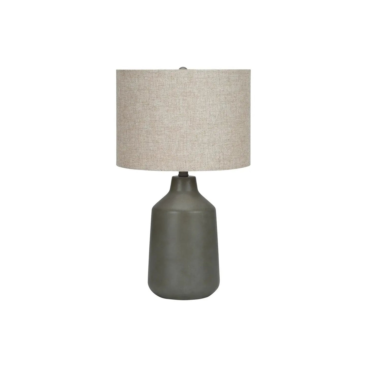 Concrete Table Lamp with Fabric Drum Shade