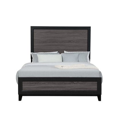 Soluto bed by HouseOfZazla, dark wood platform bed frame with woodgrain headboard on Tampa Home & Garden Store