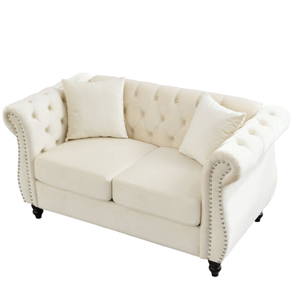 Chesterfield Sofa With Nailhead Trim and Cushions