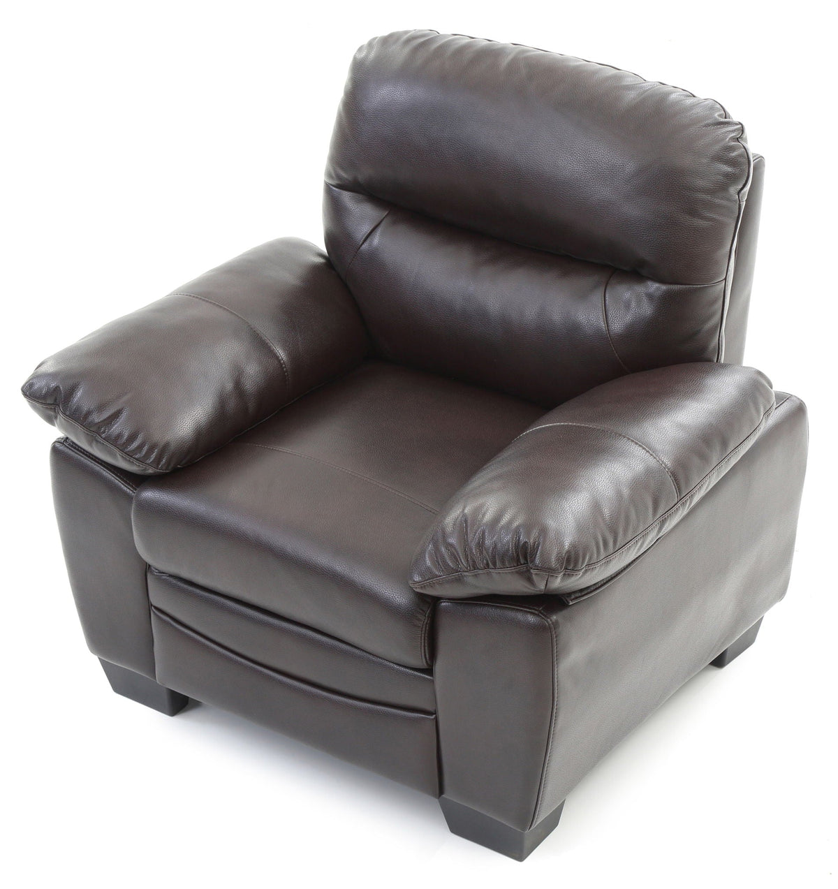 Marta Arm Chair dark brown leather with cushioned back by HouseOfZazla on Tampa Home & Garden Store