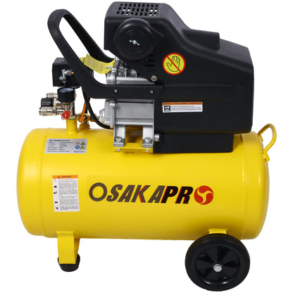 3.5HP oil-lubricated air compressor with yellow tank and black housing HouseOfZazla on Tampa Home & Garden Store