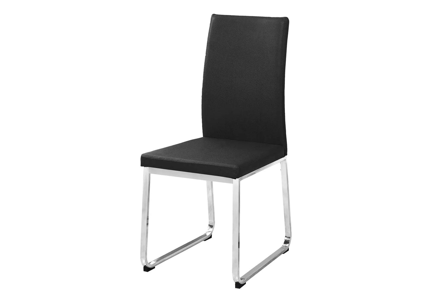 Dining Side Chair black upholstered seat and back with chrome sled base, set of 2 on Tampa Home & Garden Store