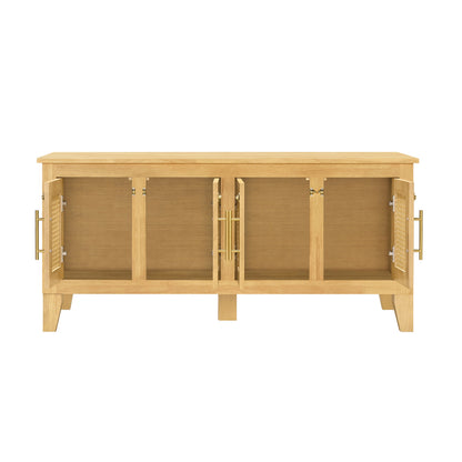 Lars Indoor Dog Crate Cabinet in natural rubber wood with rattan doors by HouseOfZazla on Tampa Home & Garden Store