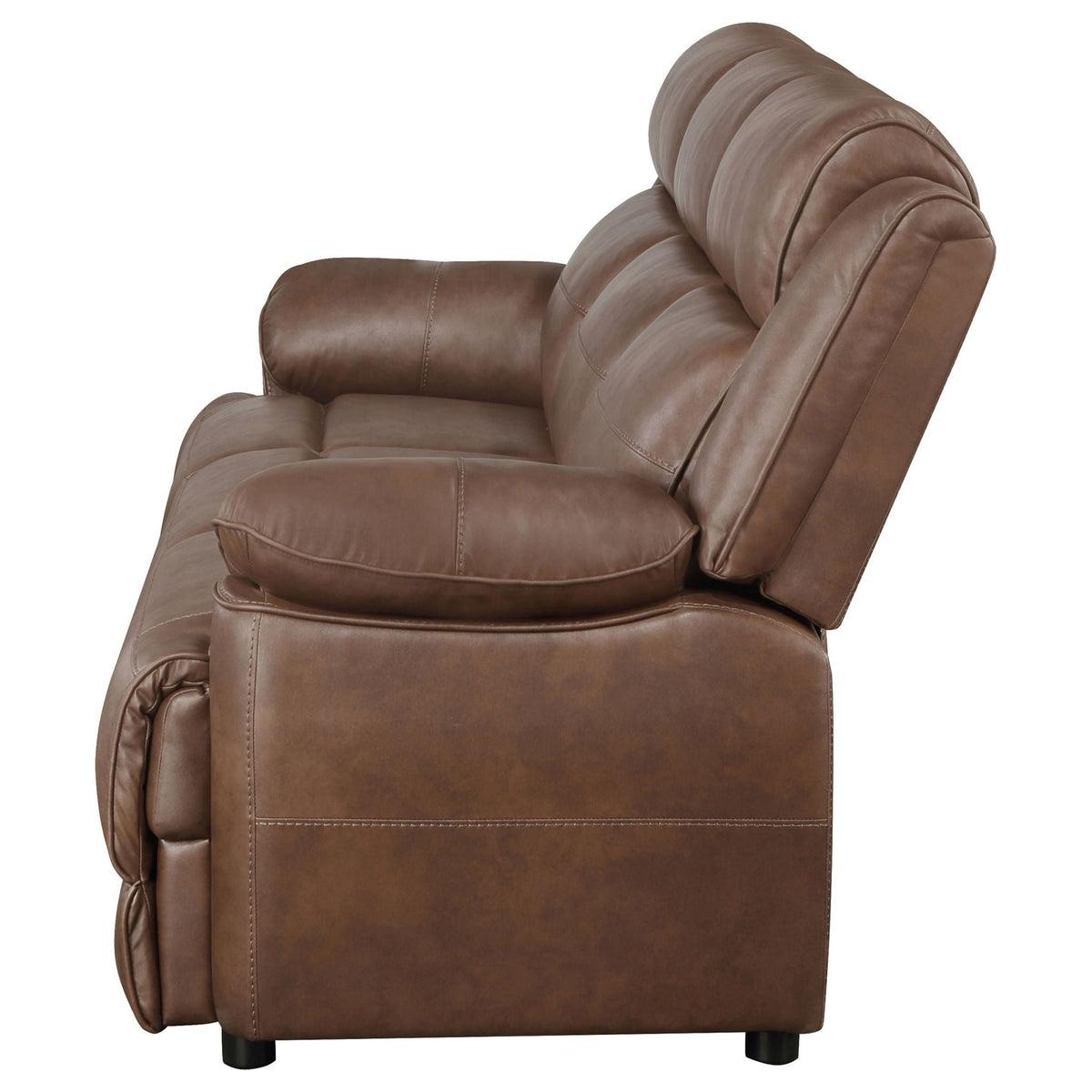 the Worthington Dark Brown Microfiber Sofa