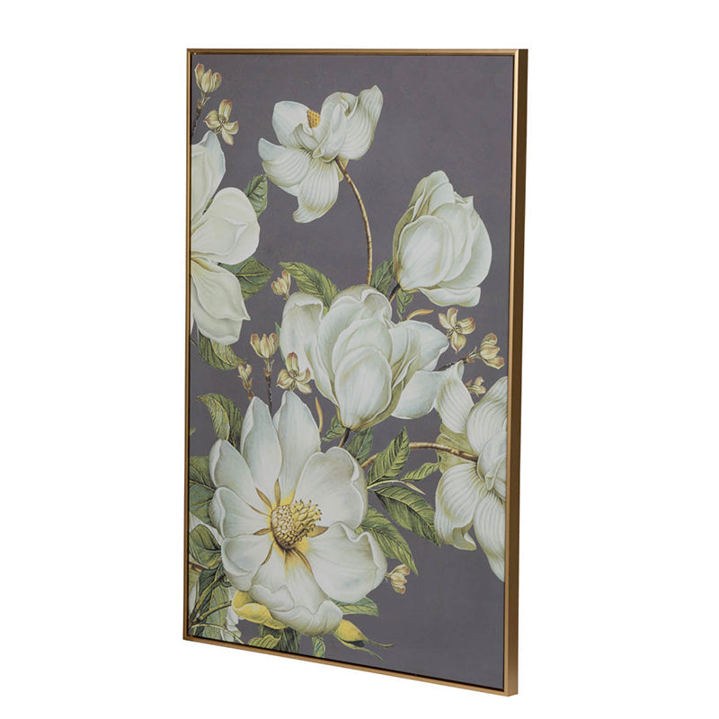 Botanical Wall Art Print with Gold Microfiber Frame White magnolia by HouseOfZazla on Tampa Home & Garden Store